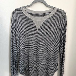 A&F Grey and Navy Striped Sweater